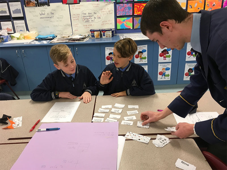 Gilroy College students working with OLOL
