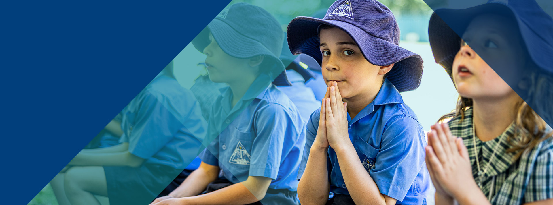 Students in prayer at Our Lady of Lourdes Primary School Baulkham Hills South